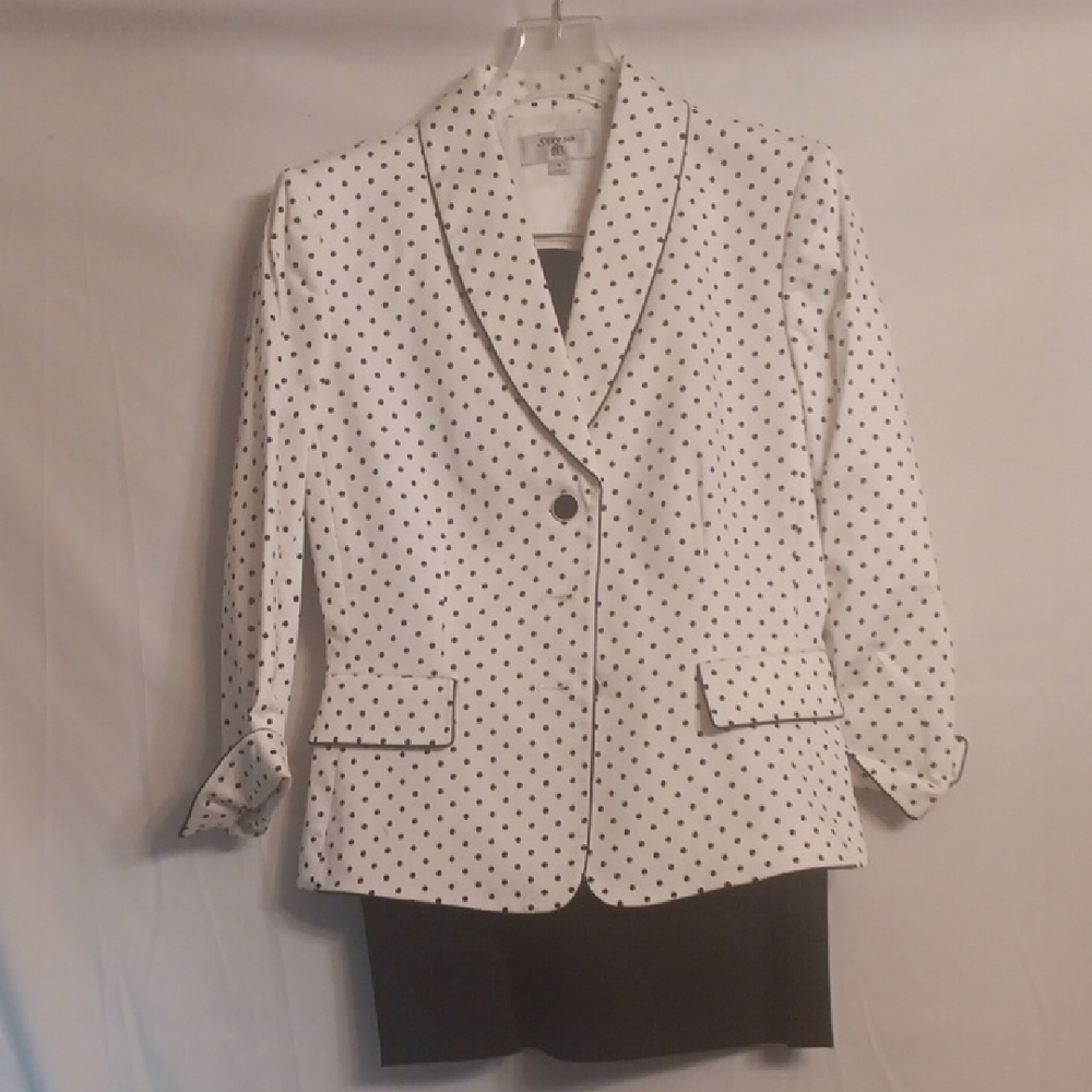 Stresa Polka Dot Women's Blazer - White and Black Size 6 New
